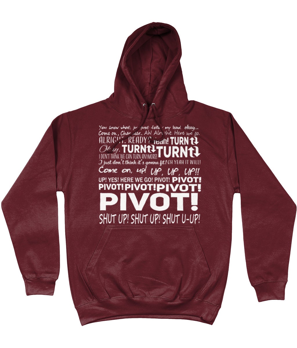 InkyApparelCreations Pivot Design on A Hoodie, Friends Hoodie, Ross Hoodie,