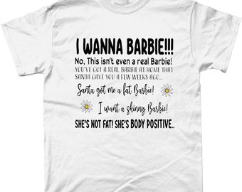 I Wanna Barbie Design T-shirt - Etsy UK
