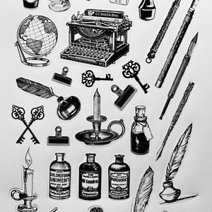 30 pcs vintage stickers various sizes good for bullet journal, art journal, scrapbooking, junk journal, Penpal, ephemera, stationary