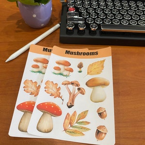 Mushrooms stickers sheets