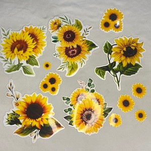 Sunflower sticker pack, sticker pack for journaling