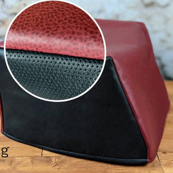 Size Large/XL Premium Black & Red Vinyl Leather Typewriter Dust Cover