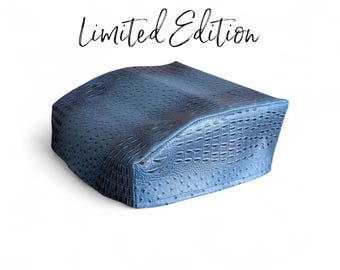 Limited Edition Size Medium Duotone Blue Alligator/Ostrich Blend Premium Vinyl Typewriter Dust Cover