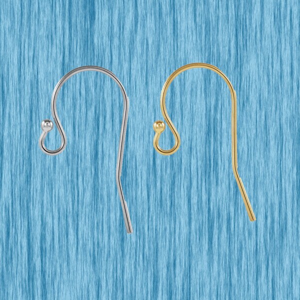 Solid 14k Gold Ear Wire/ 20mm x 11.5mm/ 20 Gauge/ French Wire/ Dangle Earring/Pair of Ear Wires