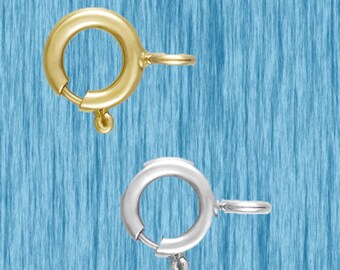 4.5mm 14k White Gold Spring Ring Clasp - Rhodium Plated, USA Made, For Necklaces & Bracelets 10 thumbnail image