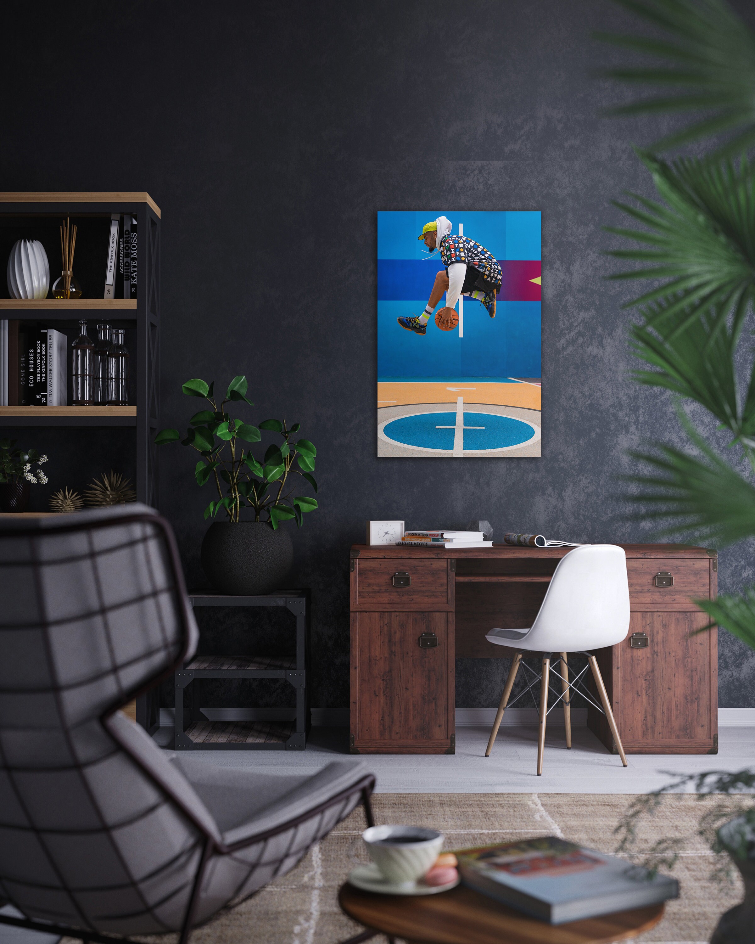 Basketteur en Plein Saut | David Mwamba - Tirage Photo sur Aluminium