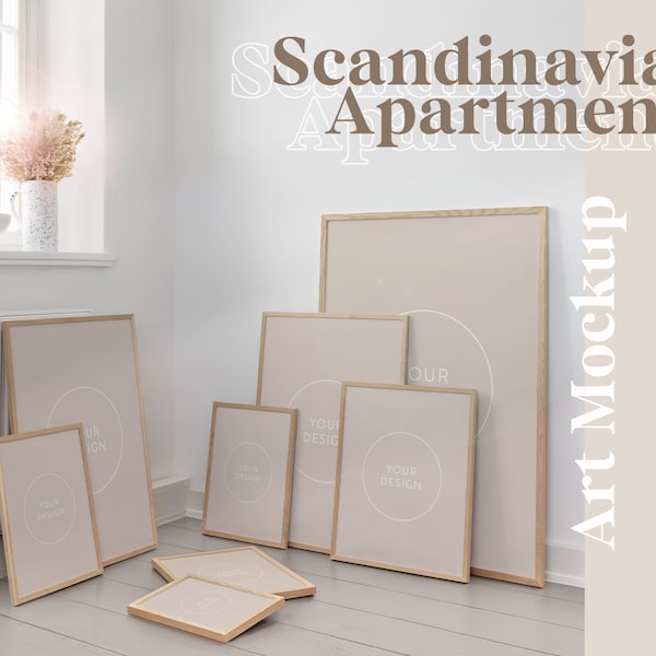 Scandinavian Apartment Art Gallery Mockup Scene 1