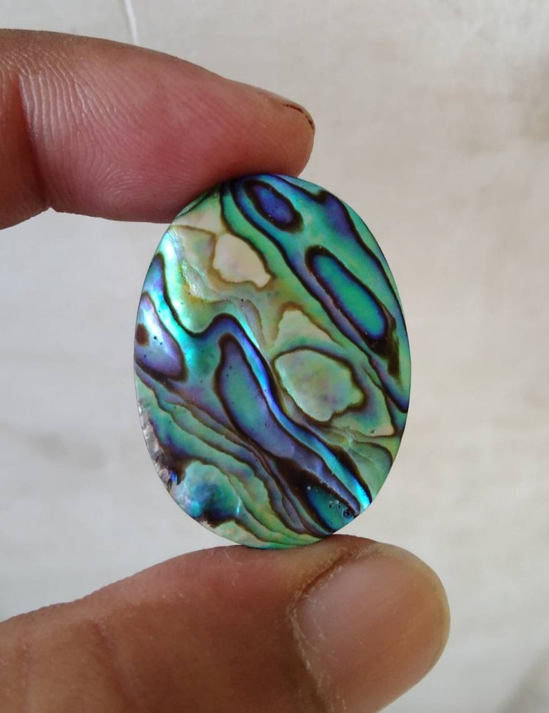 Flat Back cabochon semi precious Hand made Colorful Abalone shell cabochon 32.65cts.. B249 100/% Natural Abalone shell cabochon mm 30X22