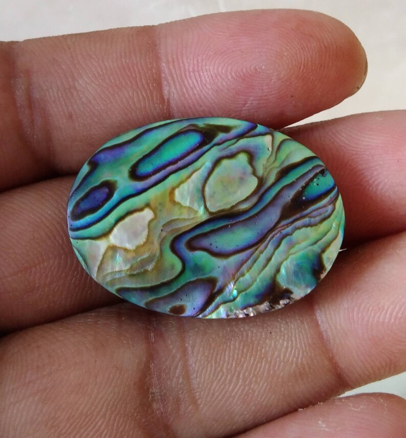 Flat Back cabochon semi precious Hand made Colorful Abalone shell cabochon 32.65cts.. B249 100/% Natural Abalone shell cabochon mm 30X22