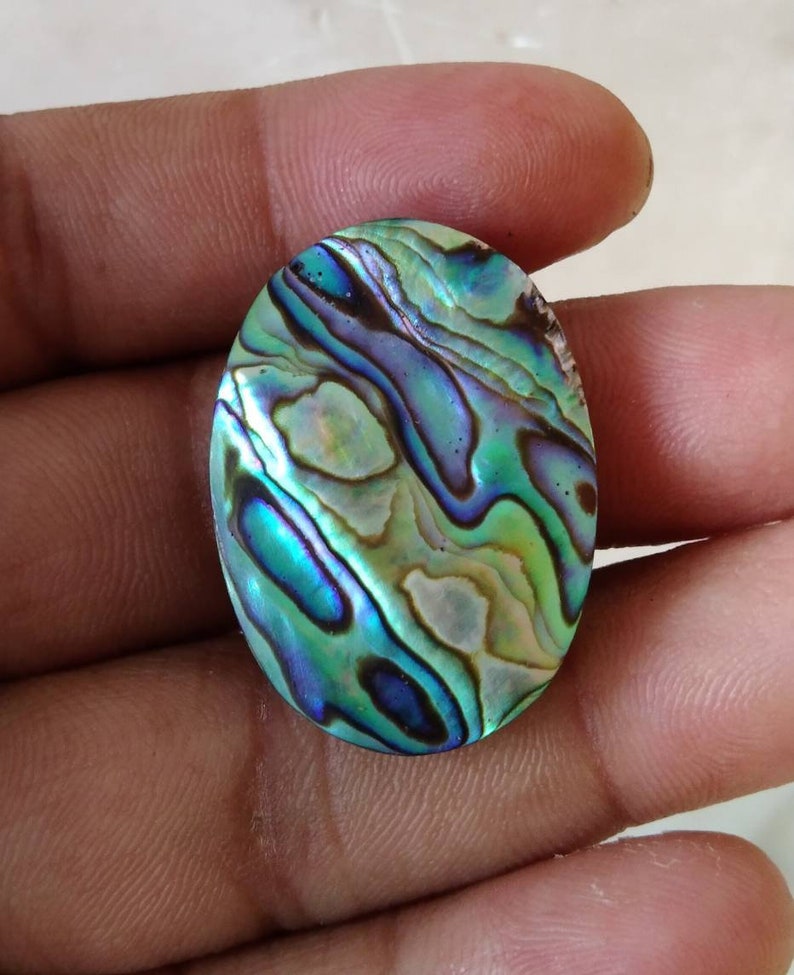 Flat Back cabochon semi precious Hand made Colorful Abalone shell cabochon 32.65cts.. B249 100/% Natural Abalone shell cabochon mm 30X22