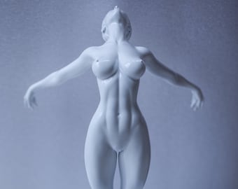Resin 3D Printed Female Figure: Yoga Ballet Pose Sculpture