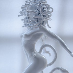 1:4 Full Medusa Anger Sculpture Statue Bust Snake Hairstyle Horns Tail Evil Body Doll Ornaments Greece Myth