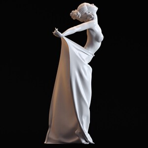 1:6 Sexy Art Sculpture Female Women Girl Body Oriental Asia Classical Dancer Transparent Cloth Posture Act Show 3D Printing Stand