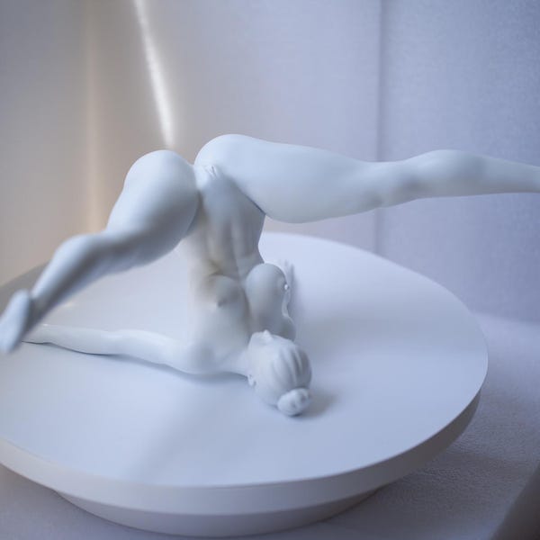 Escultura de postura de yoga: figura de bailarina de ballet de resina impresa en 3D