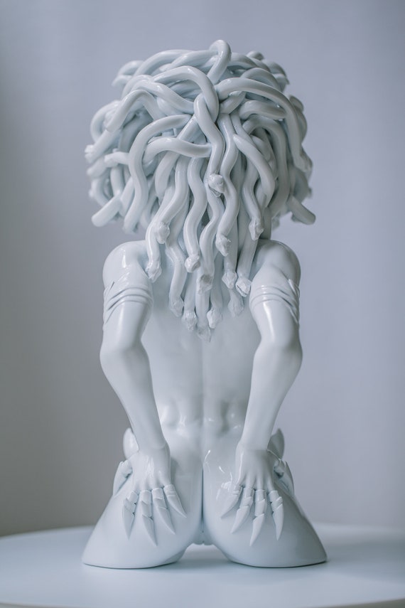 300mm Medusa Head Sculpture Statue Bust Snake Hairstyle Horns - Etsy New  Zealand