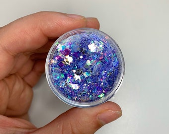 Holographic Periwinkle Glitter and Sequins | Paillettes et paillettes mélangent | Craft Glitter | Paillettes d’ongle | Résine Glitter | Fournitures Nail Art