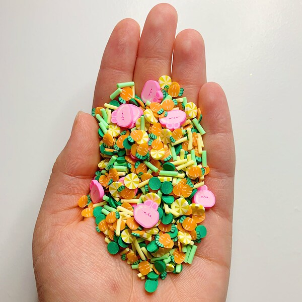 Pink and Carrot Polymer Clay Sprinkle Mix | Polymer Clay | Resin Embellishments | Slime Beads | Slime Sprinkles