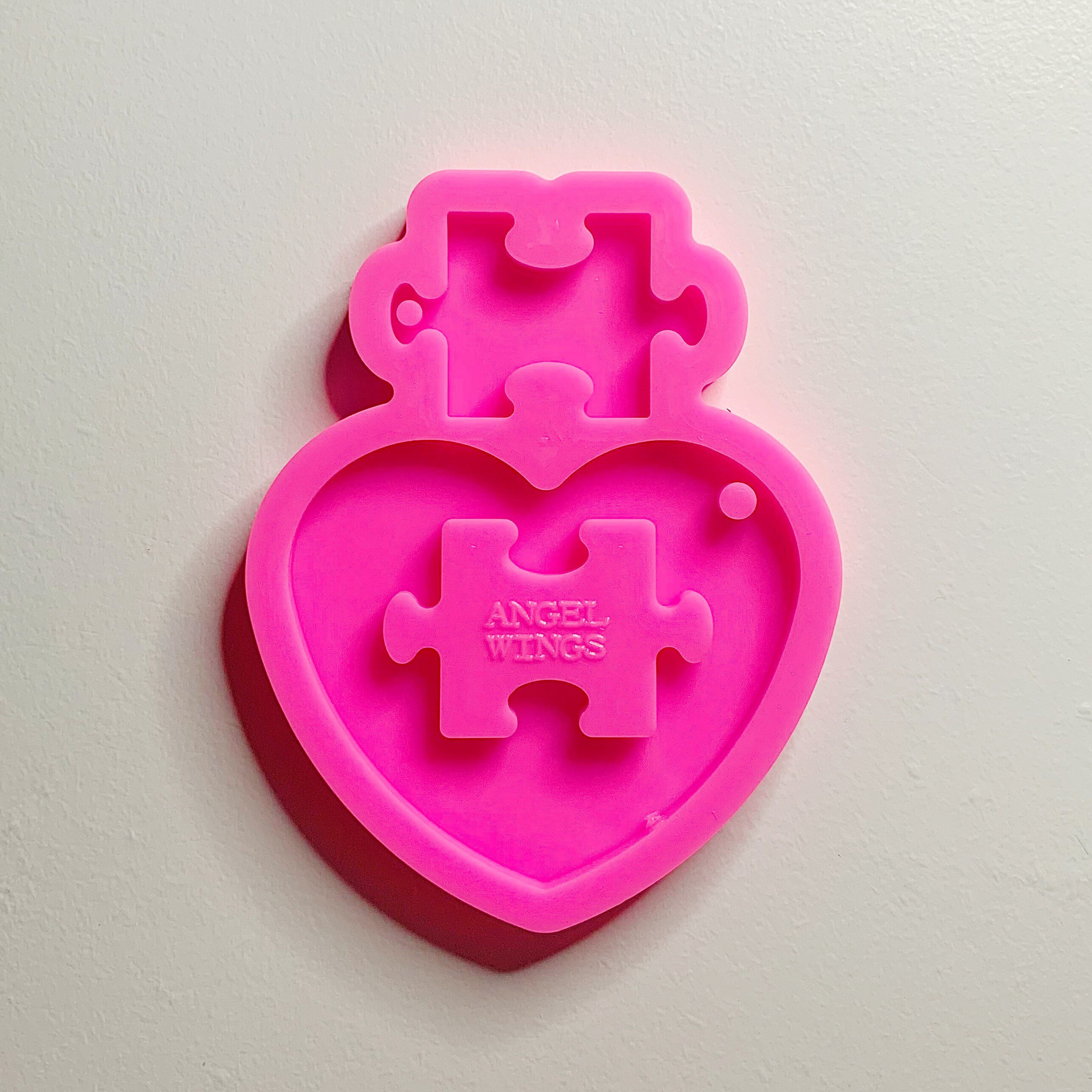 Puzzle Heart Keychain Mold Couples/Best Friend Keychain Mold Etsy