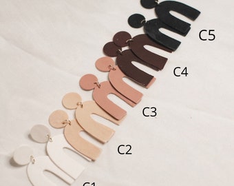 Basic Clay Arch Earrings in Different Colours, Handmade Clay Earrings, Statement Earrings, Nickel Free Posts