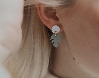 The Isla’s | Handmade Polymer Clay Earrings | Monstera Leaves