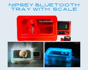 Nipsey LED Bluetooth Tray with Scale & FREE Handmade Container