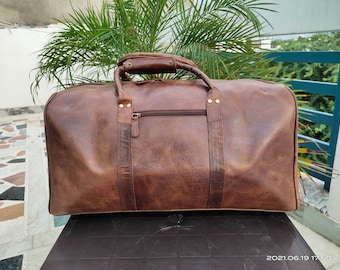 Leather Duffle Bag,Mens Leather Weekend Bag,Personalized Duffel Bag,Leather Holdall Bag,Leather Overnight Bag,Leather Gym Bag for Men,Gift