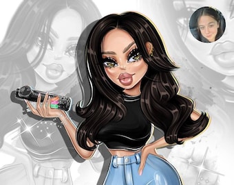 Doll Cartoon Portrait Logo, Style Logo, Beauty Logo, Personalized Doll Portrait, Custom Cartoon Logo, Cartoon Logo For Business