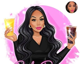 Bartender Logo Design, Custom Logo Design, Waitress Logo Design, Mobile Bartending Logo, Portrait Logo, Cartoon Logo, Event Planner Logo