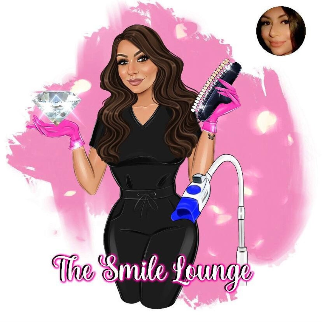 Teeth Whitening Logo Design, Esthetician Custom Digital Portrait