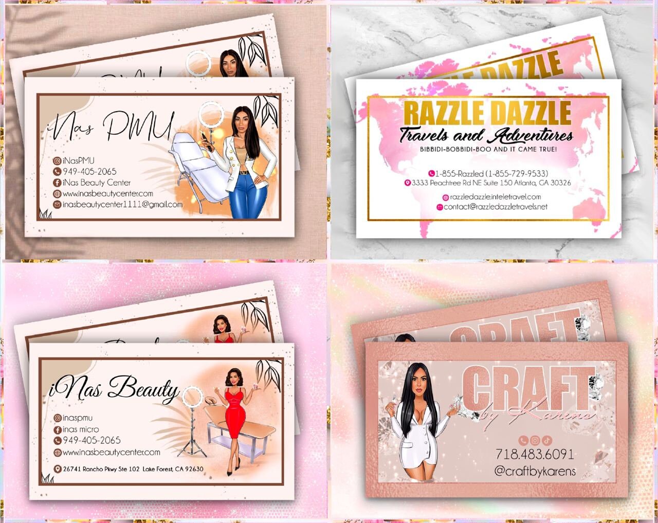 Custom Business Cards Design Boho Nude Beauty Cosmetologist - Etsy
