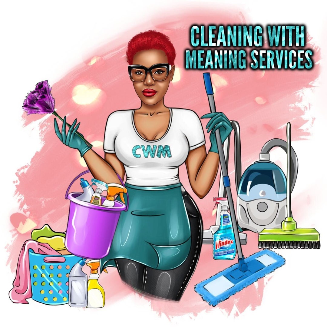 Cleaning Business Logo Portrait Housekeeper Logo Cleaning Etsy