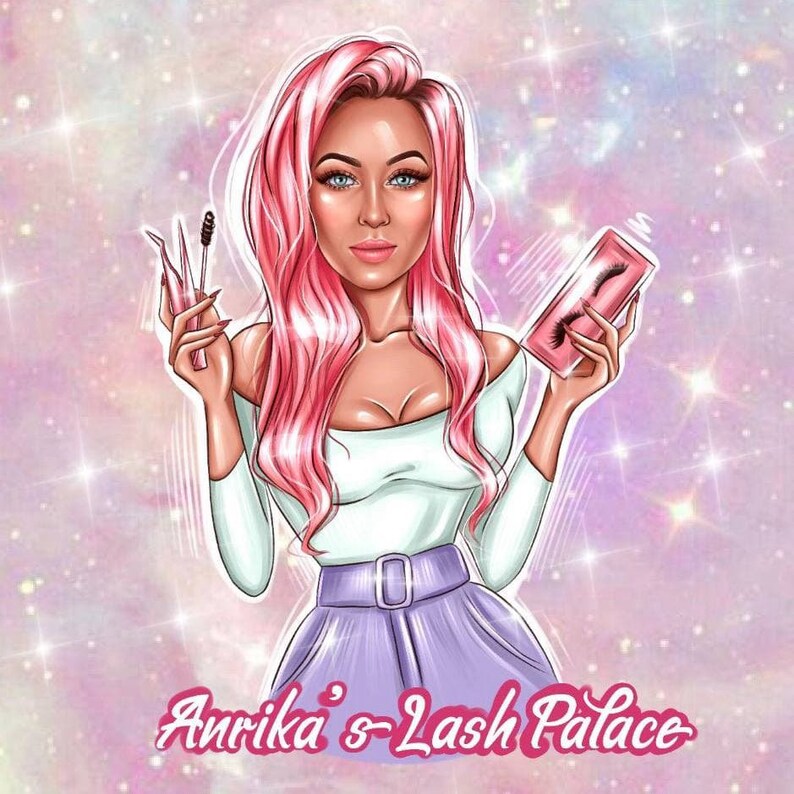 Permanent Makeup Artist Logo Custom Cartoon Logo Makeup Etsy