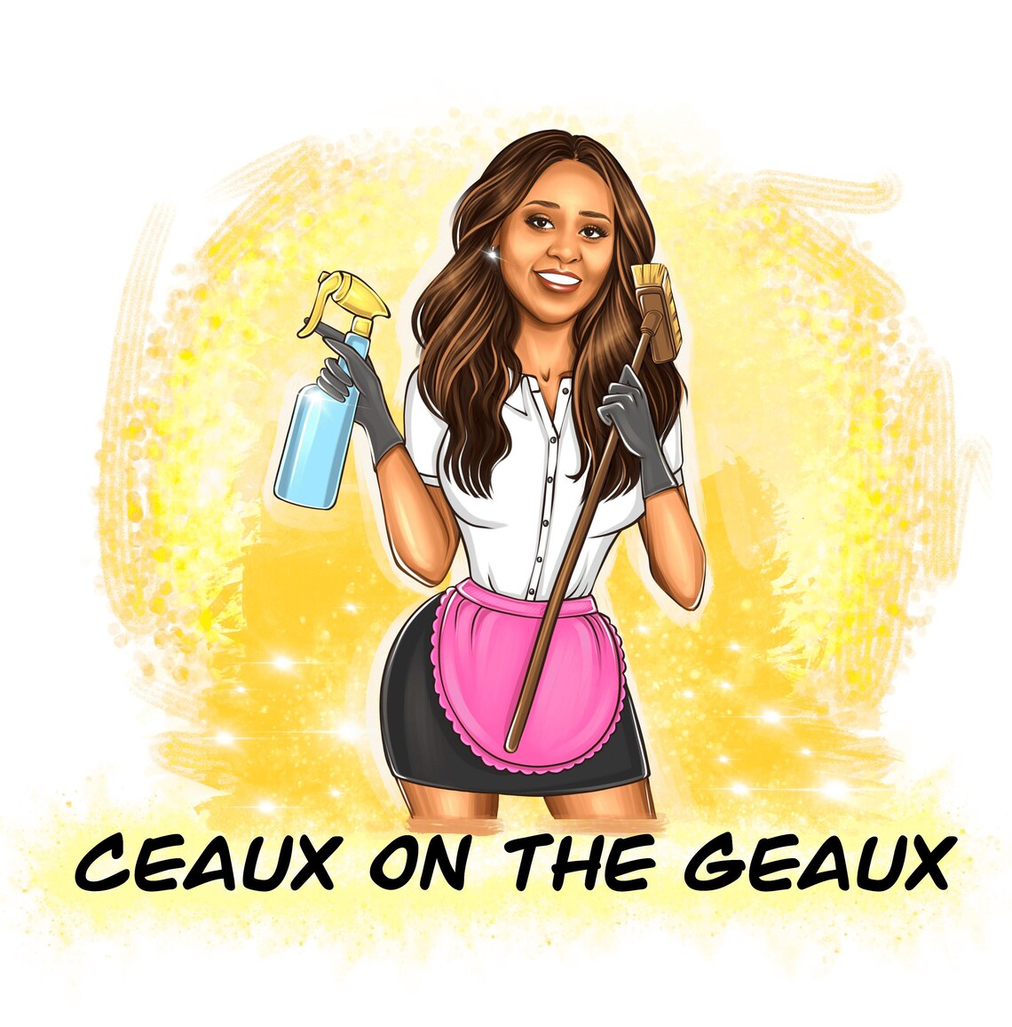 Cleaning Business Logo Portrait Housekeeper Logo Cleaning Etsy