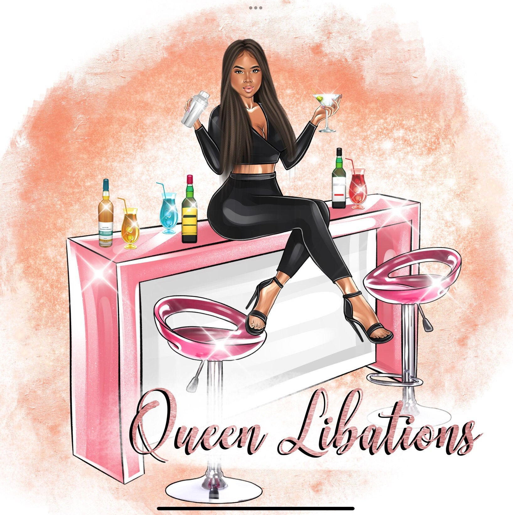 Bartender Logo Design Custom Logo Design Waitress Logo Etsy UK