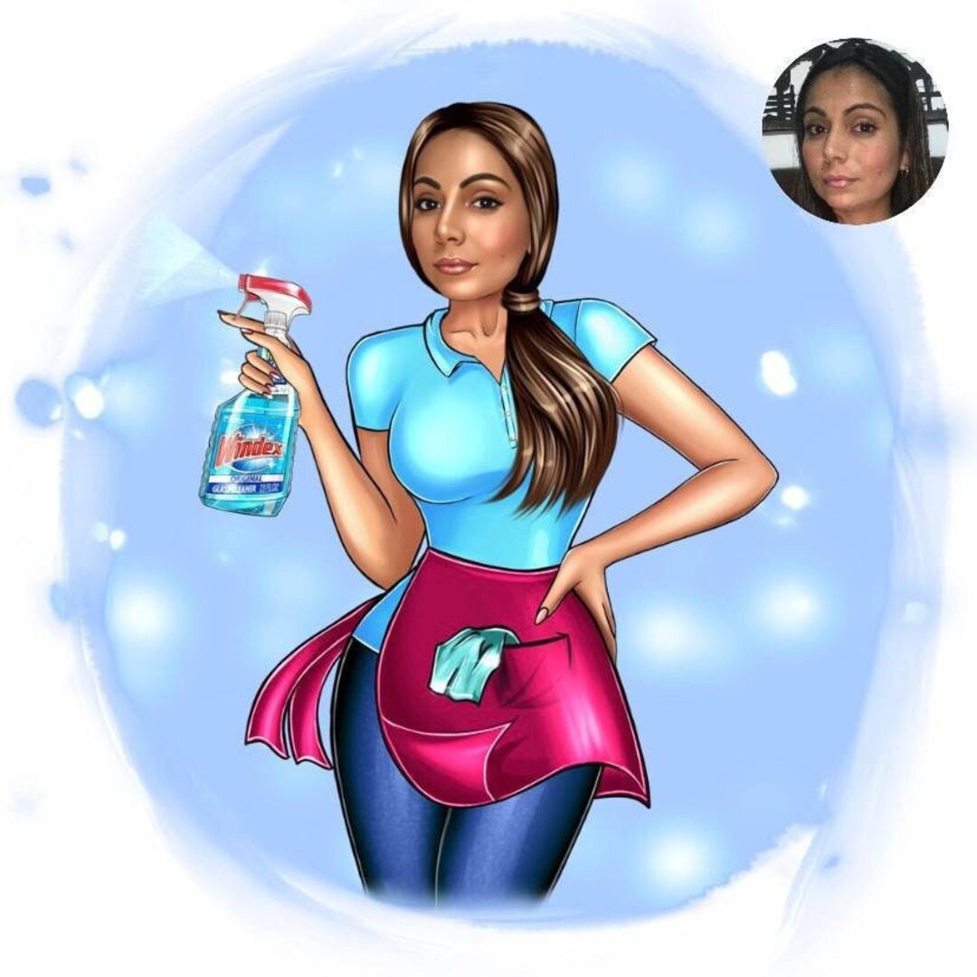 Cleaning Business Logo Portrait Housekeeper Logo Cleaning Etsy