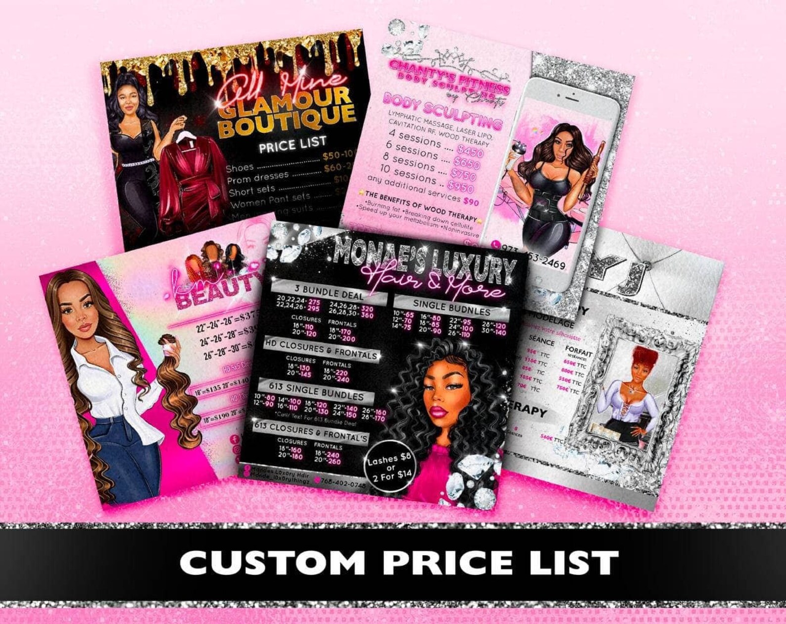 Custom Price List Editable Menu Printable Price Sheet Etsy
