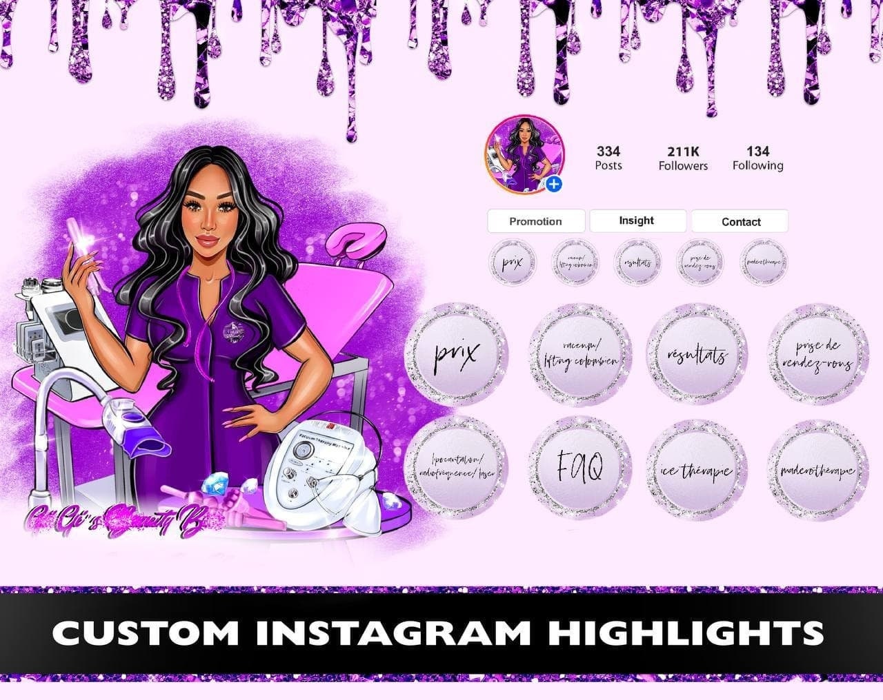 Custom Instagram Highlight Icons Instagram Stories Cartoon Etsy India