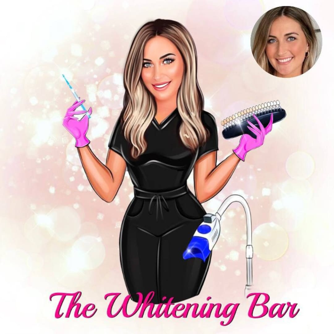 Teeth Whitening Logo Design, Esthetician Custom Digital Portrait