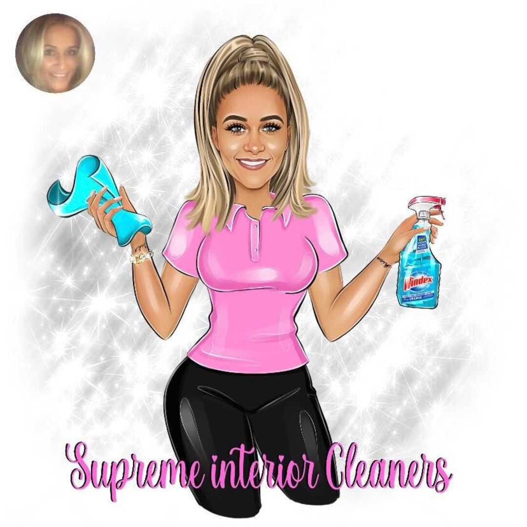 Cleaning Business Logo Portrait, Housekeeper Logo, Cleaning Business