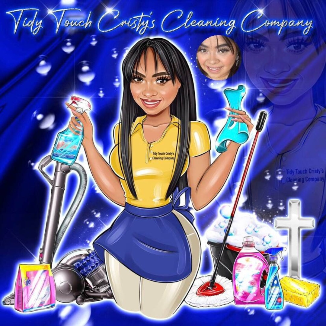 Cleaning Business Logo Portrait, Housekeeper Logo, Cleaning Business