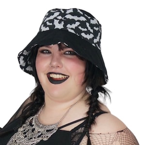 Fledermaus Liebe Hat | Wendemütze | Wende Kleidung | Fledermäuse Hut | Sommer Goth | Gothic Kleidung | Gothic Zubehör
