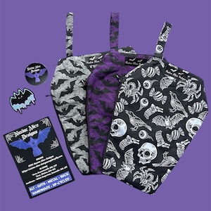 Borsa per il trucco Coffin / Borsa per cosmetici Goth Bats / Kit per festival