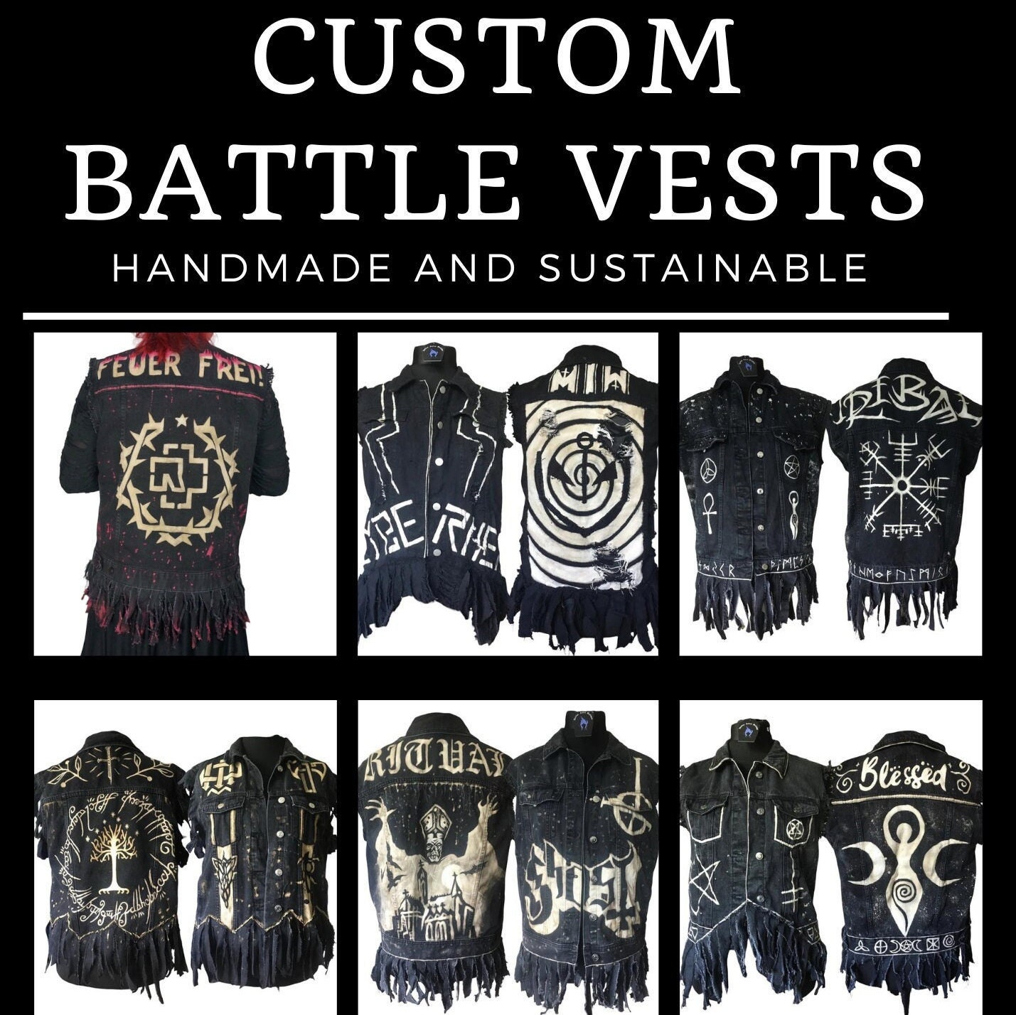 Black Denim Battle Jacket – Metal In The Blood