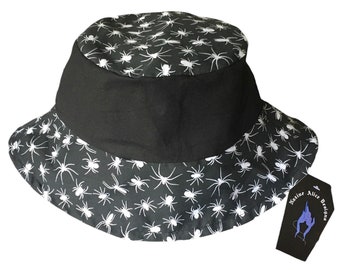 Spindel Goth Summer Hat | Summer Goth | Gothic Gift | Bucket Hat | Bugs | Alternative Clothing | Emo | Punk | Alt