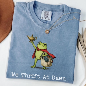 Comfort Colors Frog Thrifting Shirt, Vintage Secondhand Shopper Tee