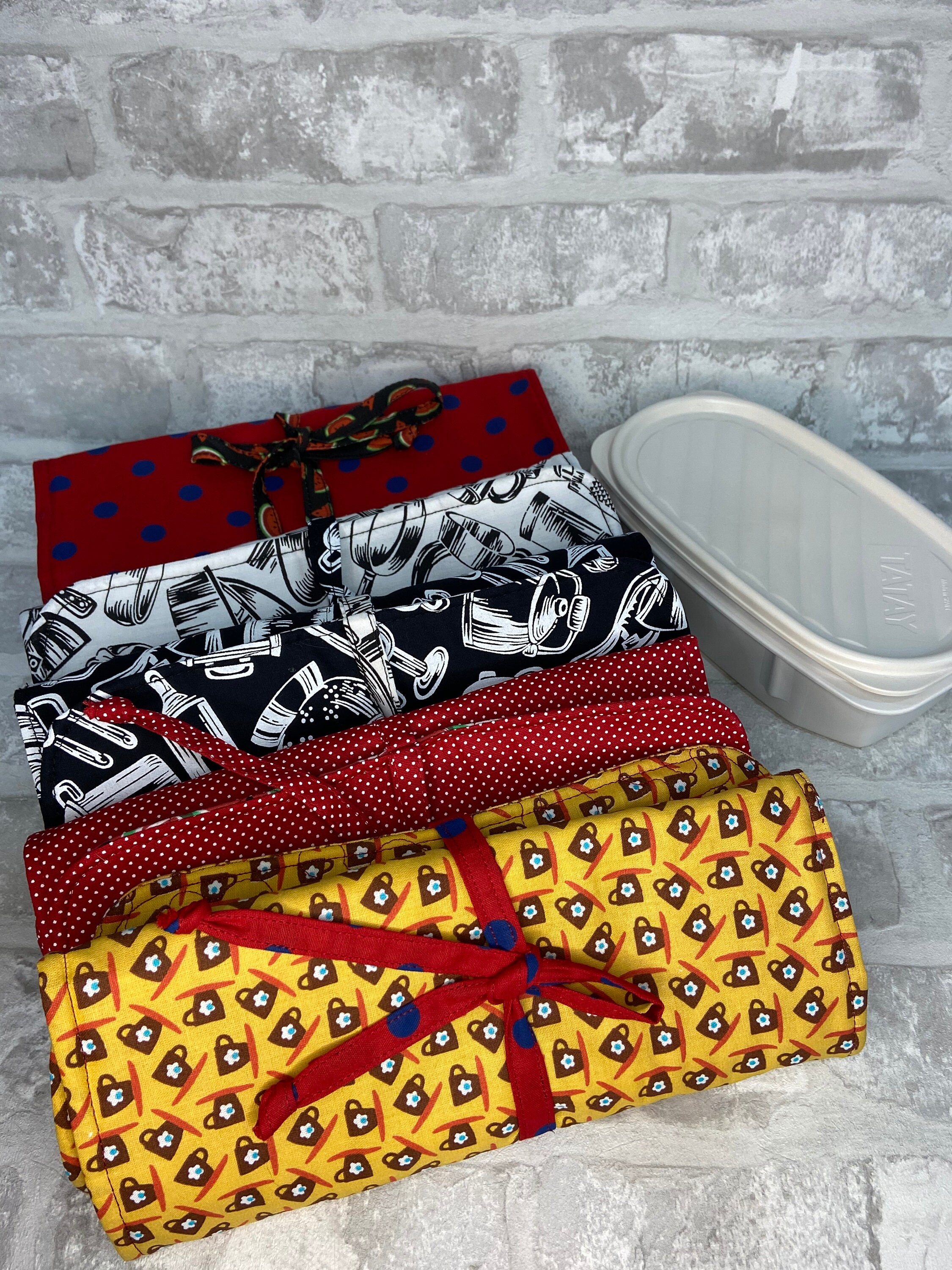 Amazing Patchwork placemat roll with pocket for cutlery Etsy