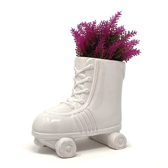 White Roller Skate Planter