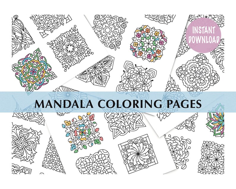 Mandala Coloring Pages Adult Coloring Pages Printable - Etsy