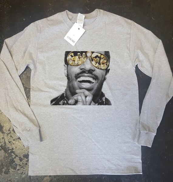 Stevie Wunder Grau Langarm Massgeschneiderte T Shirts Alle Etsy