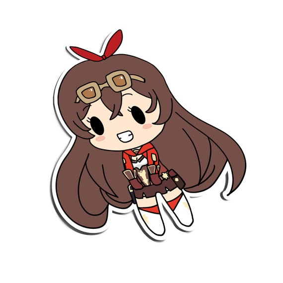 Amber Sticker Genshin Impact Fanart Cute Chibi Art Bow Fire Etsy